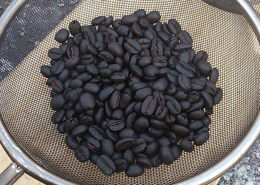 煤が付いてしまったコーヒー豆